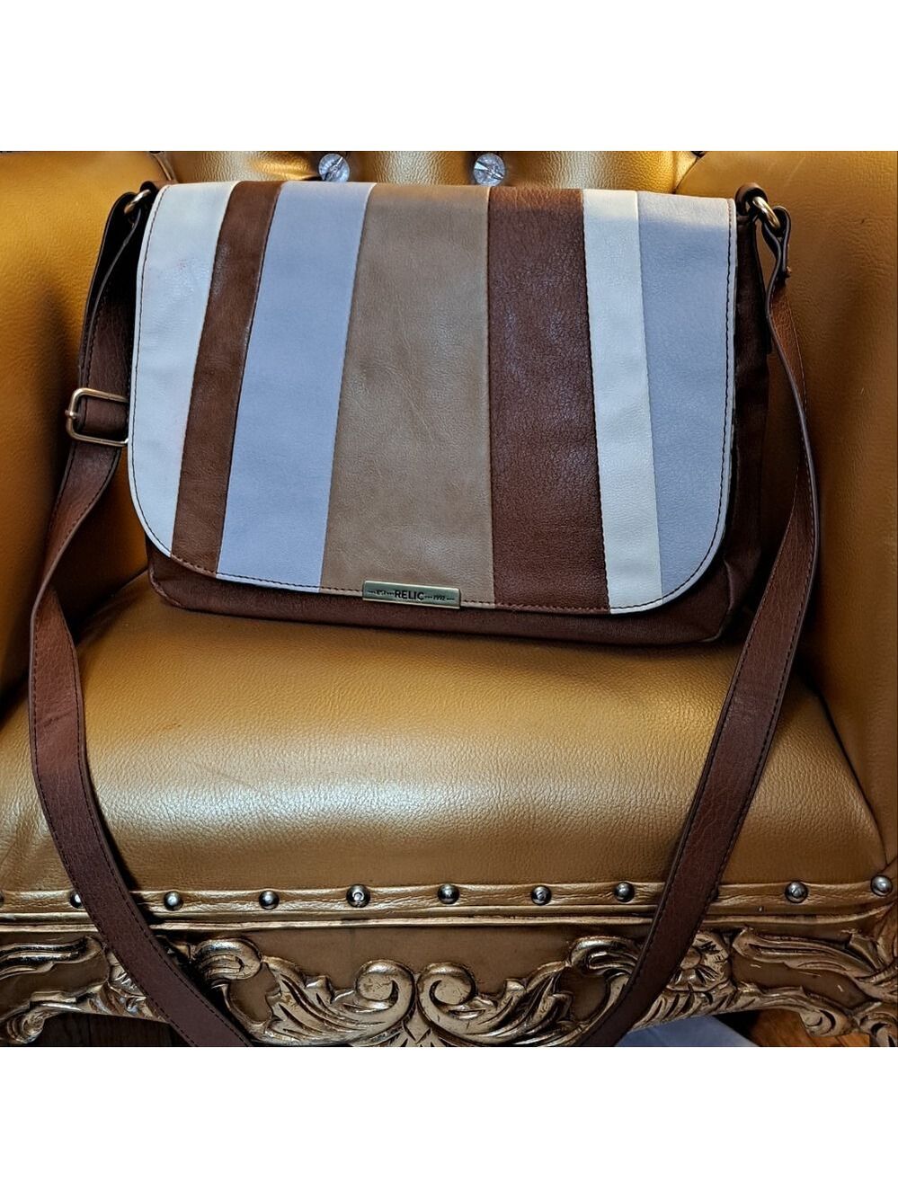 Relic Colorblock Shoulder Bag. Retro Look. Adjustable Strap.